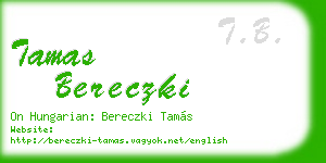 tamas bereczki business card