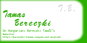 tamas bereczki business card